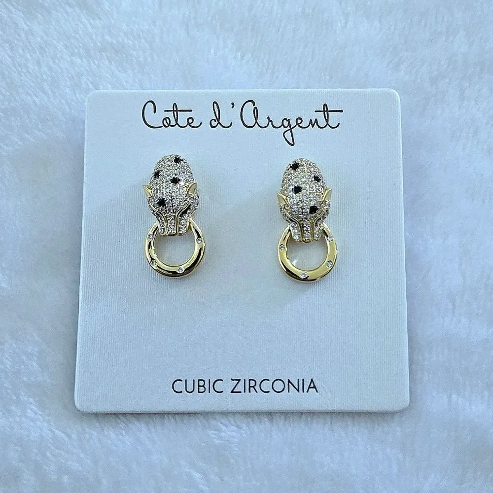 Cote d'Argent Cheetah Grasping Gold💛 Ring⭕️ Earrings